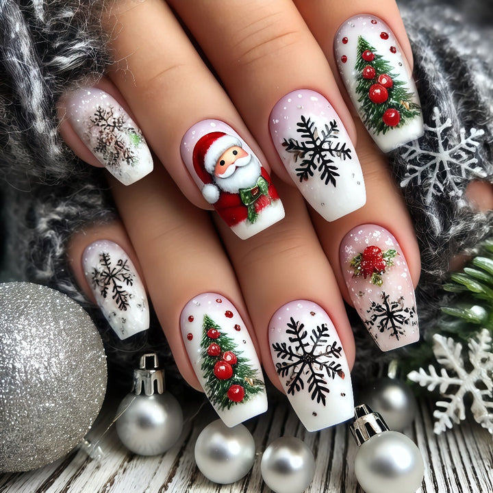 Festive artificial nails with Christmas motifs Stornfield