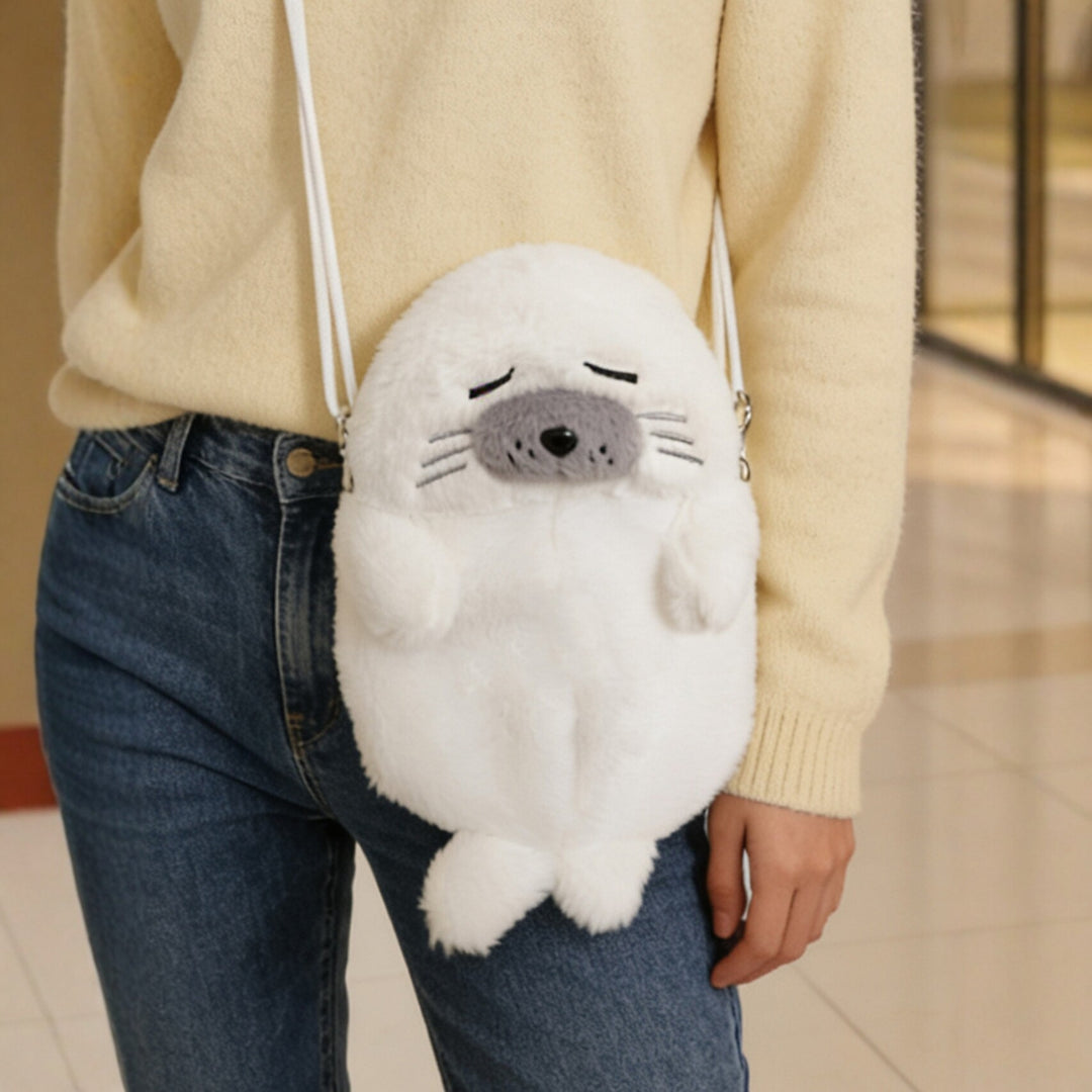 Cute Plush Animal-Shaped Crossbody Bag