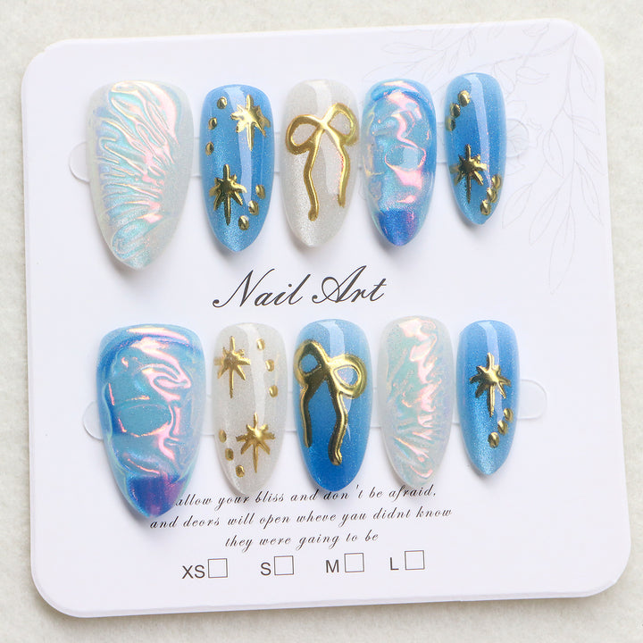 Artistic Nail Art Set with Metallic Accents Stornfield