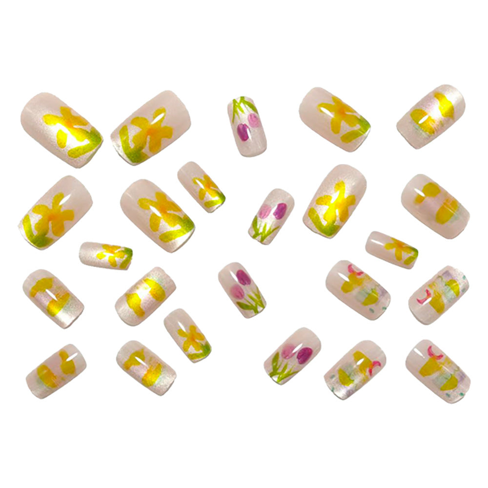 Artificial nails with colorful spring design Stornfield
