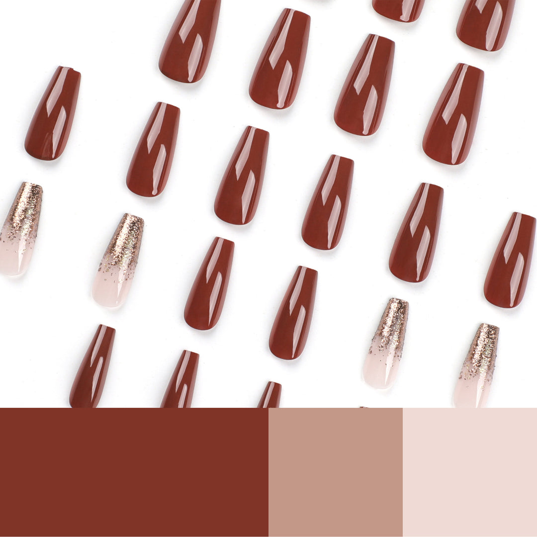 Artificial acrylic nails with elegant glitter accents and creative designs Stornfield