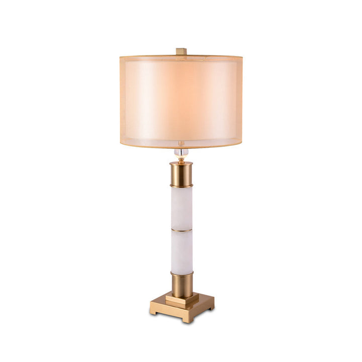Elegant Marble and Brass Table Lamp