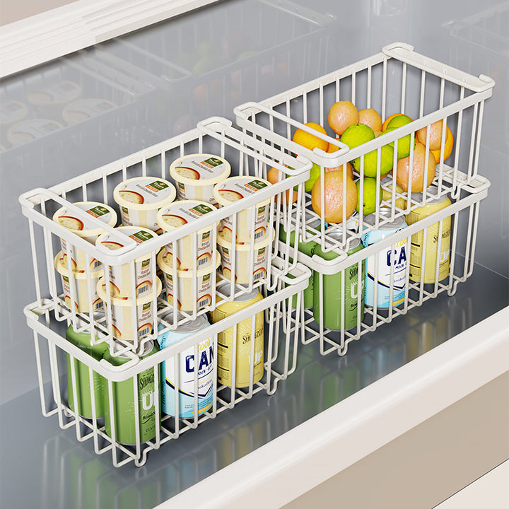 Wire Refrigerator Can Organizer Basket with Slide Handles