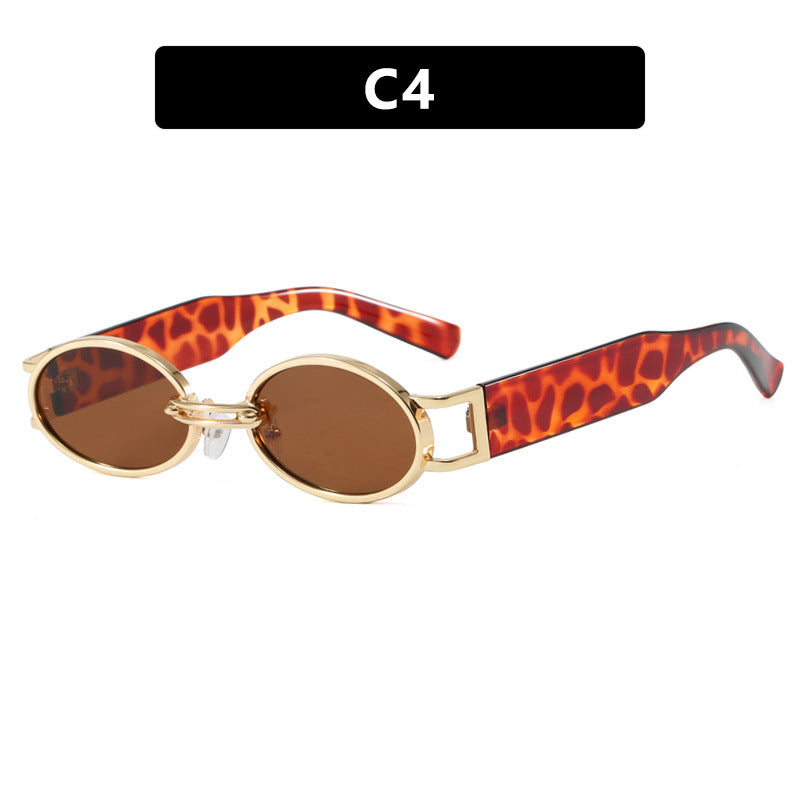 Women oval-shaped sunglasses with golden accents and stylish frame Stornfield