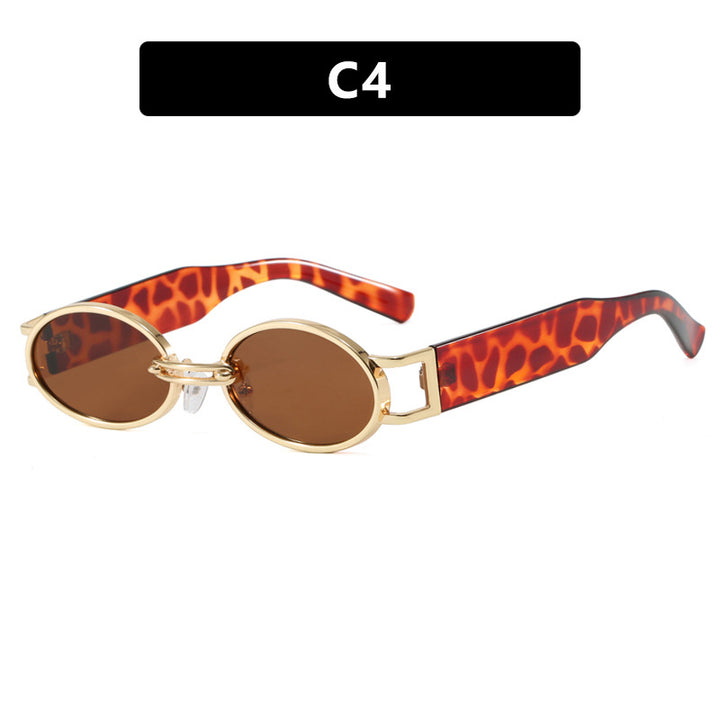 Women oval-shaped sunglasses with golden accents and stylish frame Stornfield