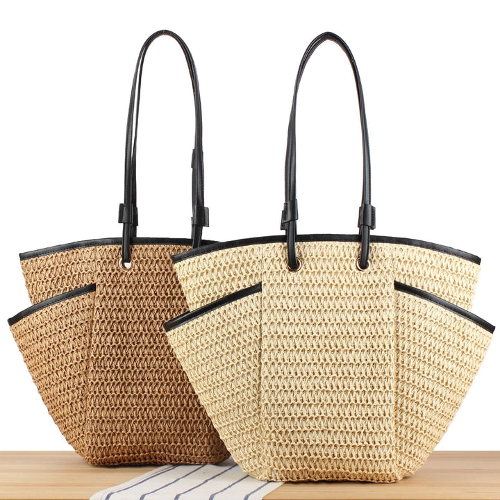 Braided Beach Bag with Elegant Leather Accent Stornfield