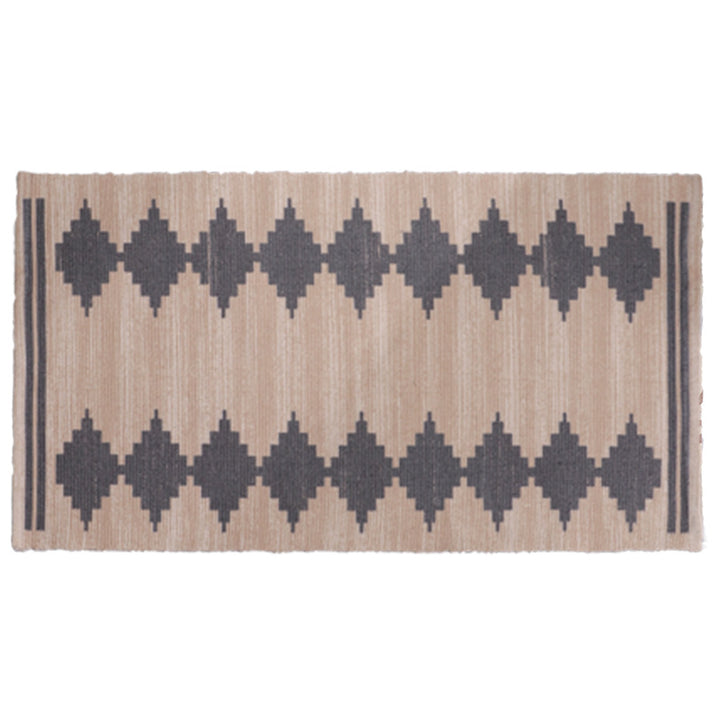Flat-woven decorative living room rug with geometric ethnic medallion Stornfield