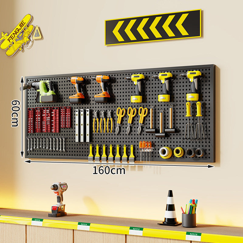 Large Rectangle Wall-Mounted Perforated Metal Pegboard Tool Storage Panel