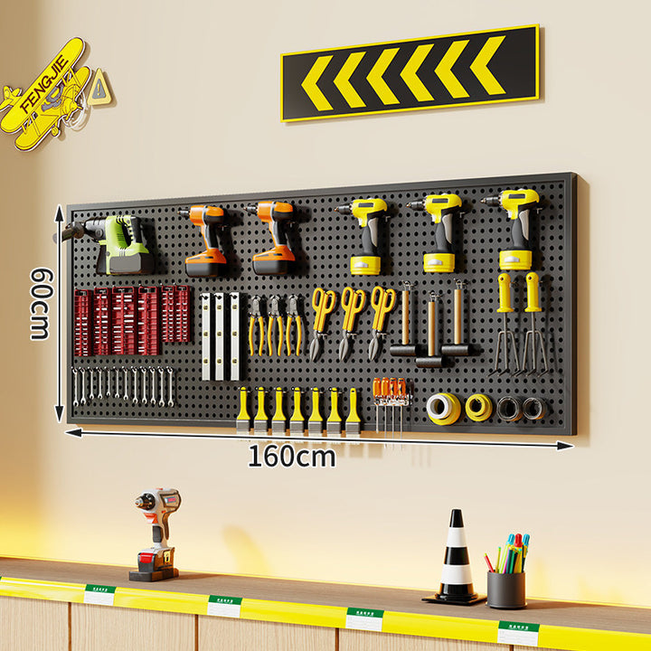 Large Rectangle Wall-Mounted Perforated Metal Pegboard Tool Storage Panel