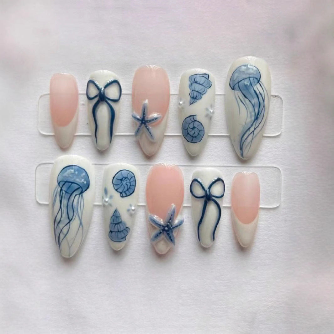 Artistic Jellyfish-Themed Press-On Nails Stornfield
