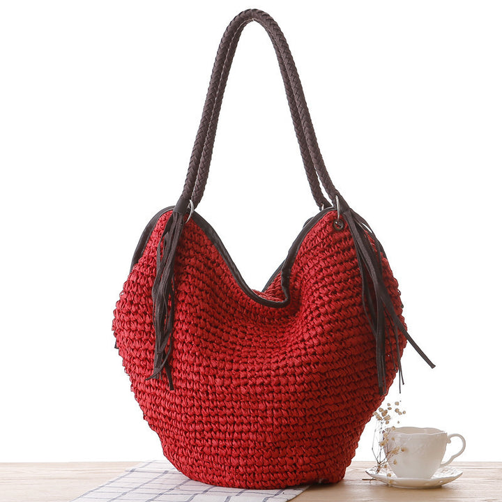 Handmade beach bag with stylish fringes Stornfield