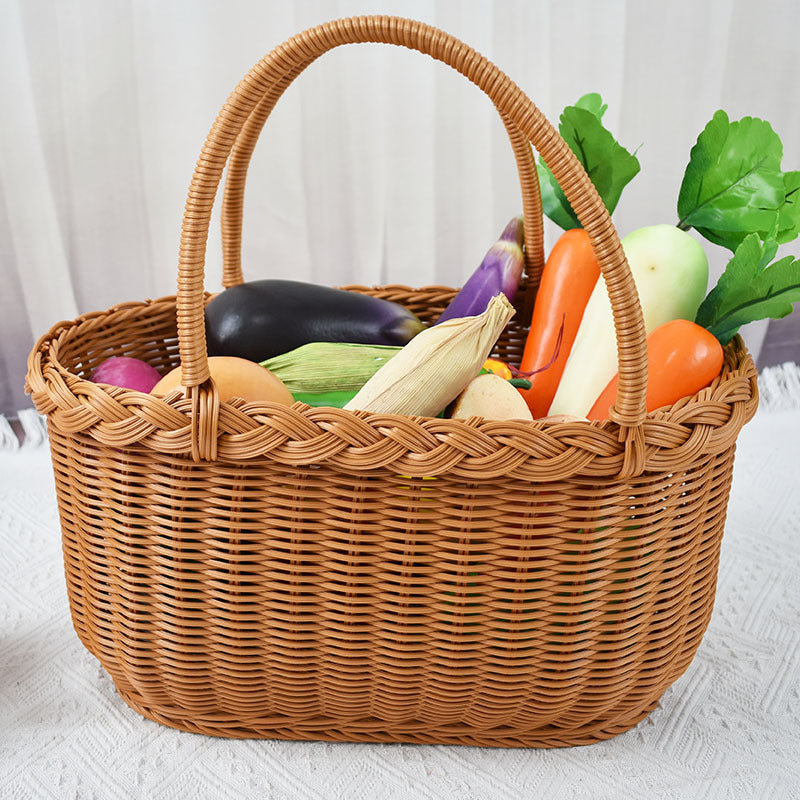 Handwoven Storage Basket with Braided Handles Stornfield