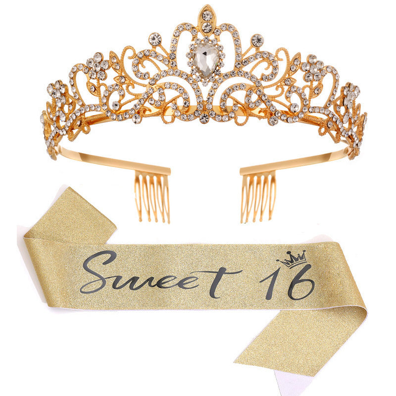 Women's Sparkling Crown with Radiant Rhinestone Embellishment Stornfield
