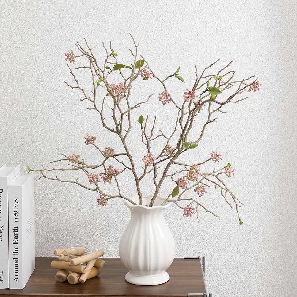 Decorative art branch with lovingly detailed flowers
