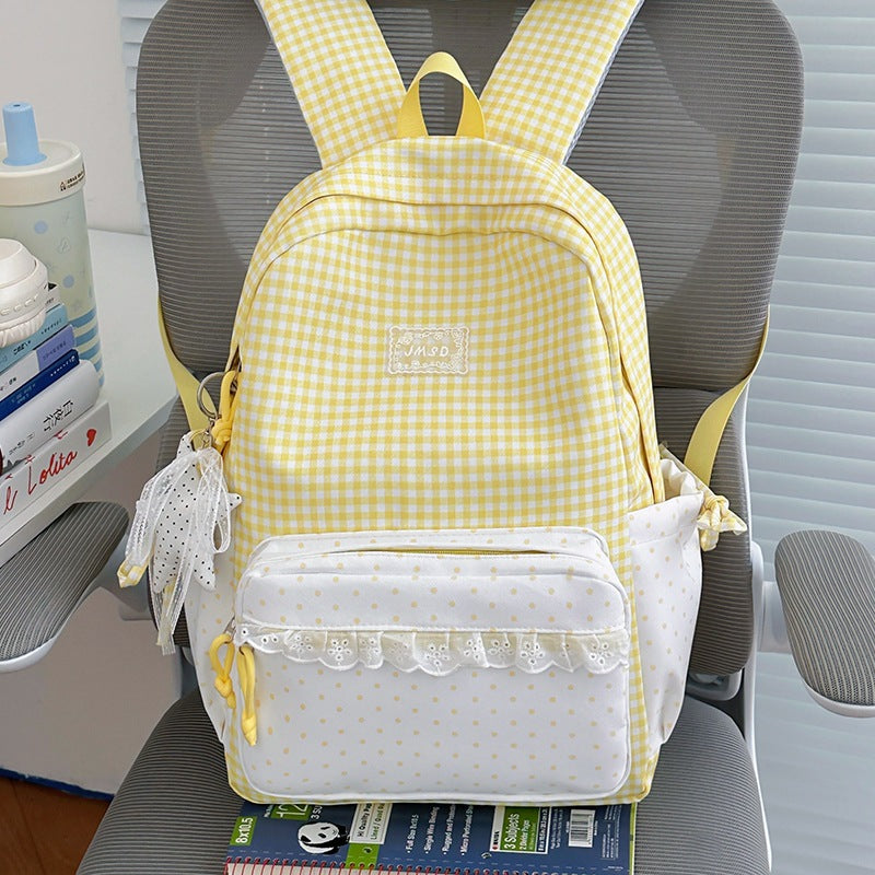 Stylish Gingham Pattern Backpack Stornfield