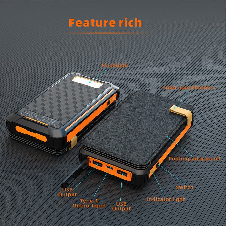High-performance solar power bank with multi-charging options Stornfield