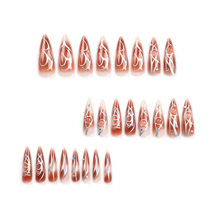 Artificial nail extensions with glamorous design Stornfield