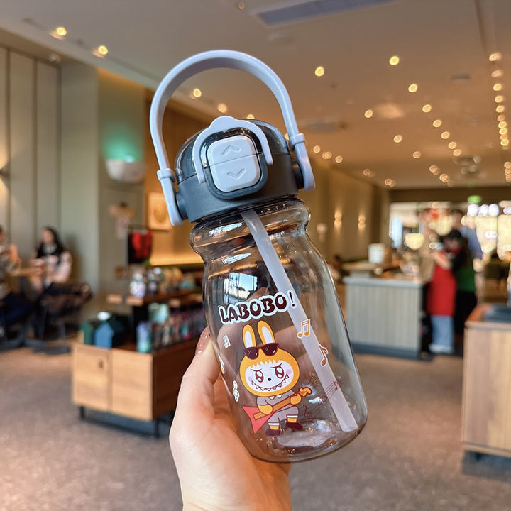 Women's Funny Plastic Drinking Bottle with Integrated Straw Function Stornfield