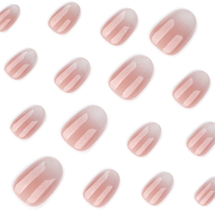 Luxurious nail extensions with elegant glitter ombre coating Stornfield