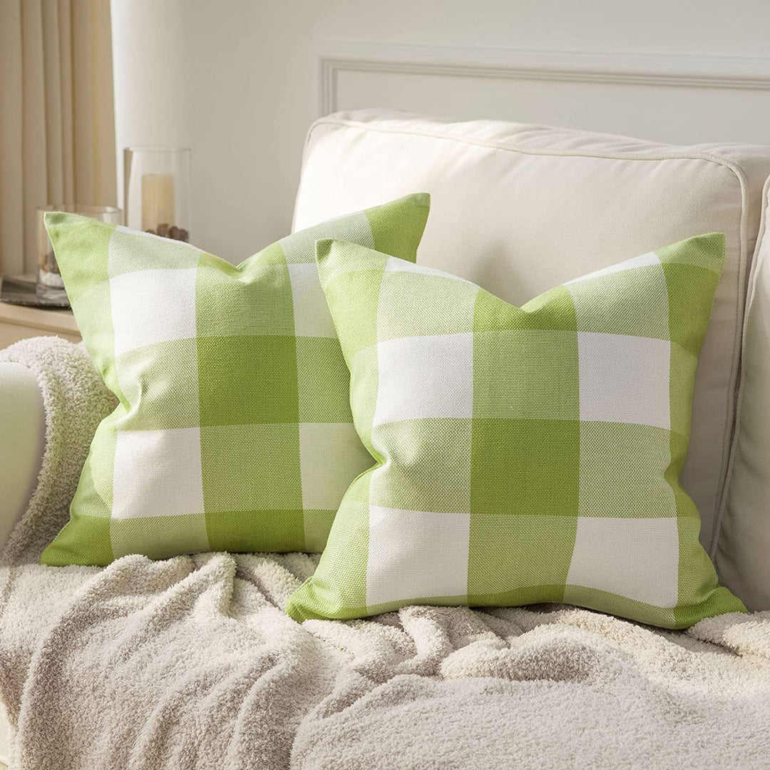Buffalo Check Square Throw Pillow Covers with Hidden Zipper