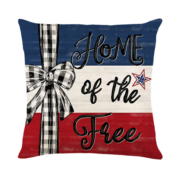 Patriotic Americana Cotton Linen Decorative Throw Pillow