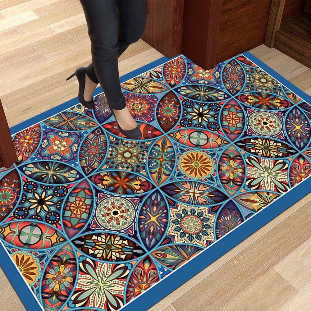 Vibrant Geometric Design Entrance Mat