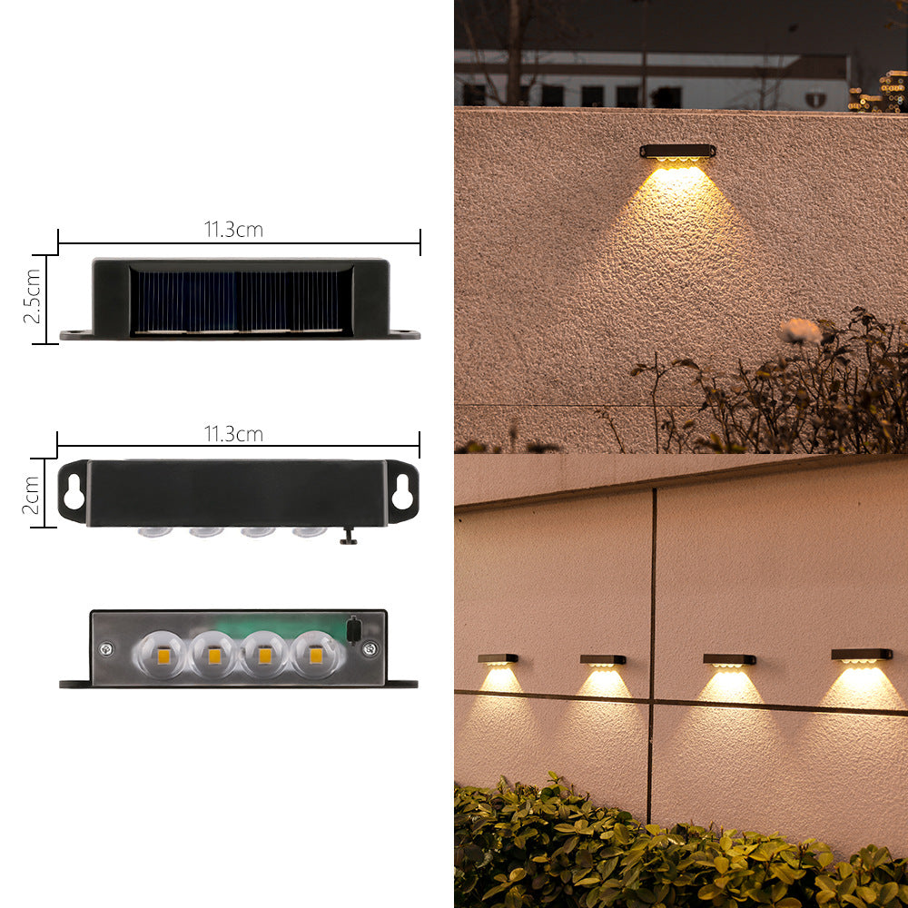 Compact Solar Motion-Sensor LED Wall Light For Outdoor Steps And Fences Stornfield