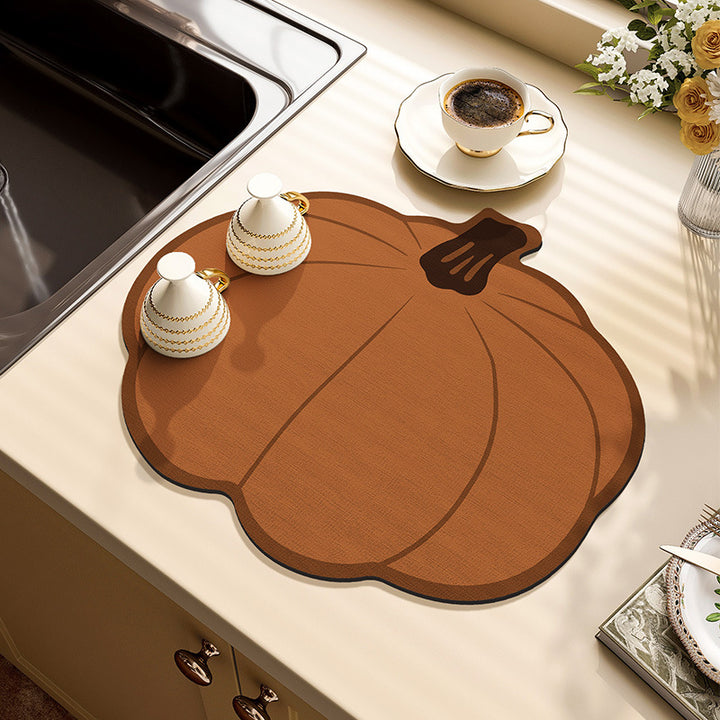 Pumpkin-Shaped Kitchen Mat