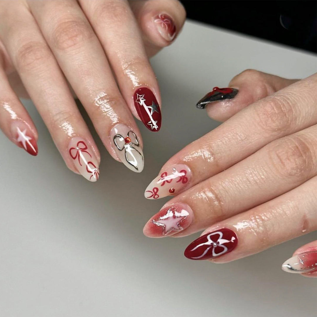 Artistic Nail Extensions with Festive Design Stornfield