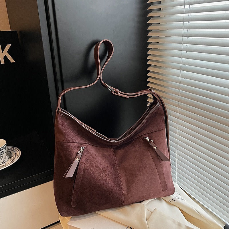Stylish Suede Shoulder Bag