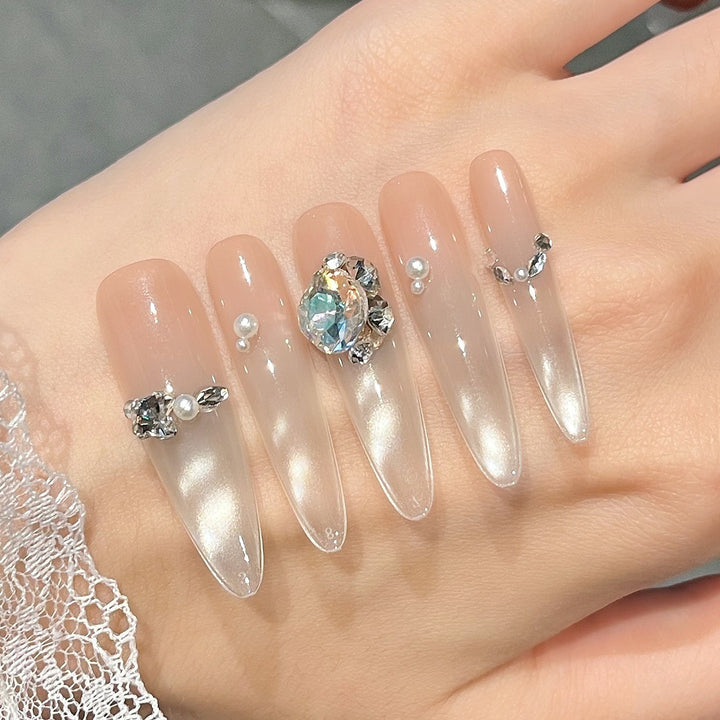 Luxury Crystal-Studded Press-On Nail Extensions Stornfield