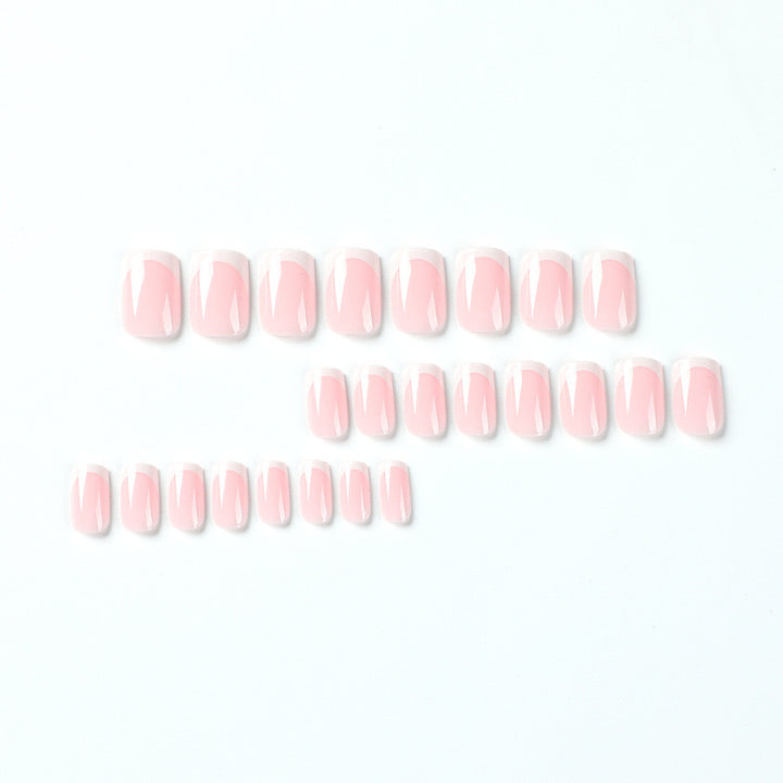 Acrylic Nail Set with Stylish French Design Stornfield