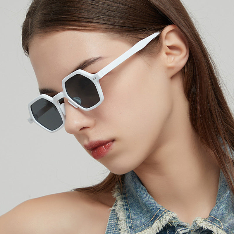 Women's hexagonal sunglasses with transparent frame Stornfield
