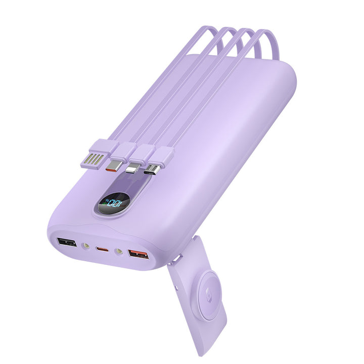 Portable power bank with integrated charging cables and LCD screen Stornfield