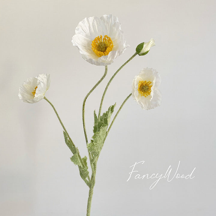 Lifelike Poppy Floral Stem