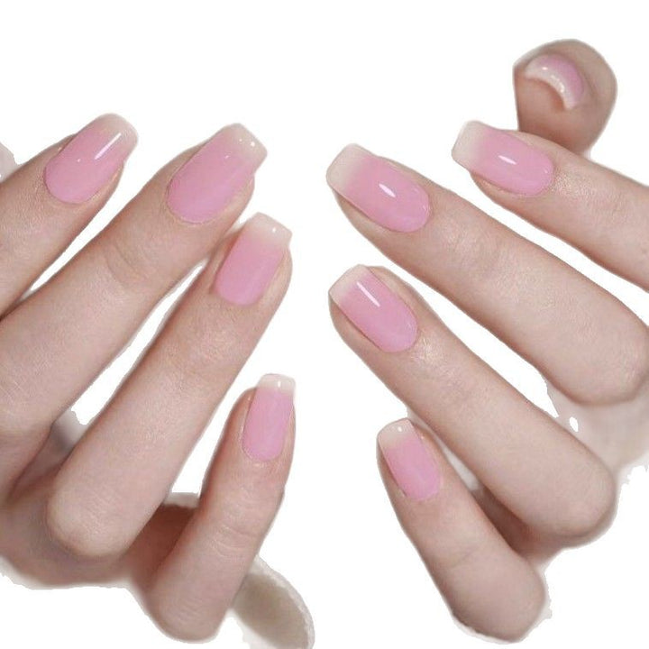 Elegant Glossy French Tip Nail Art Extensions Stornfield