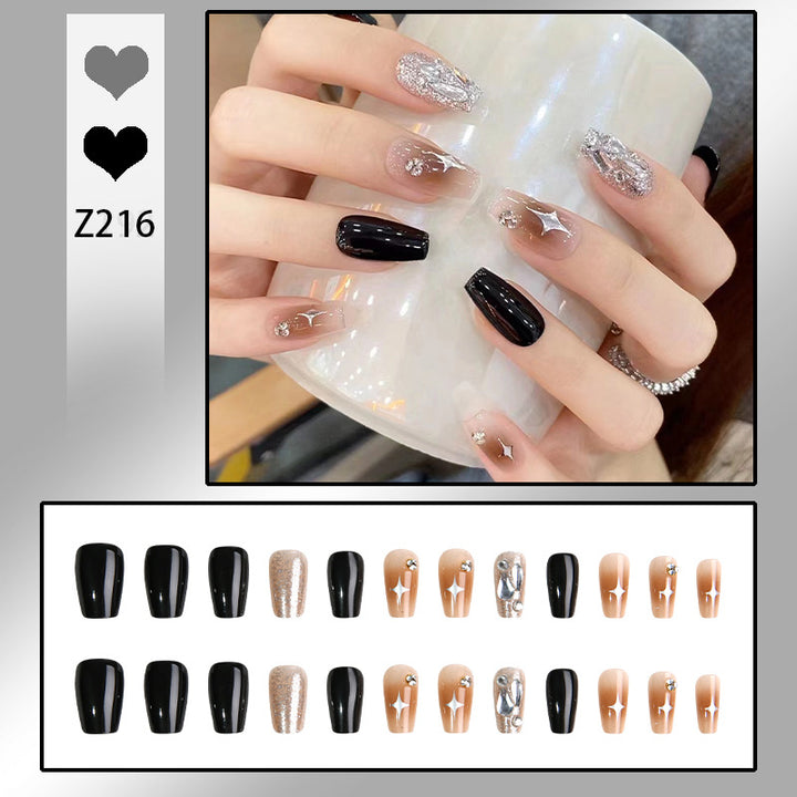 Elegant Rhinestone-Embellished Press-On Nails
