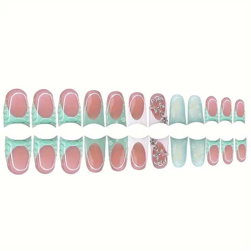 Artistic Press-On Nail Set with Unique Designs Stornfield