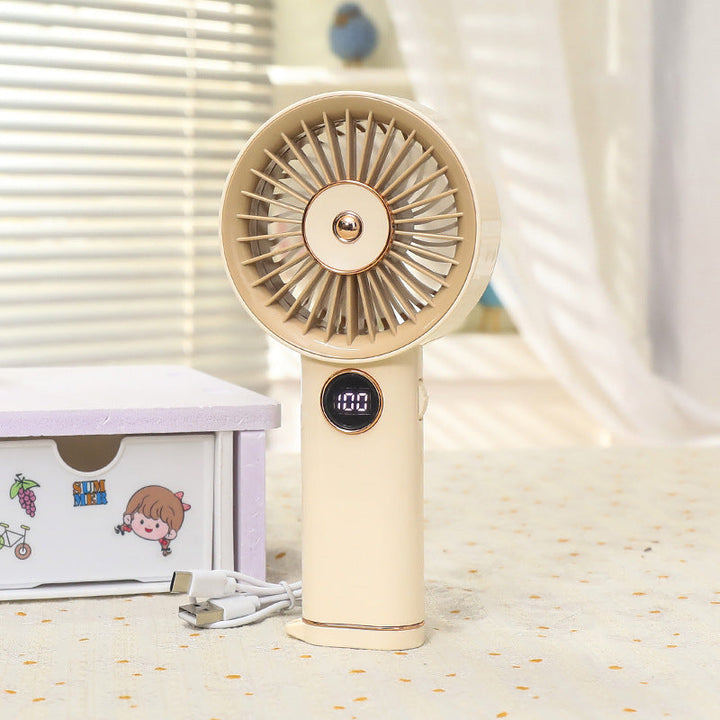 Women Portable Hand Fan with USB Charging Option and Intuitive Design Stornfield