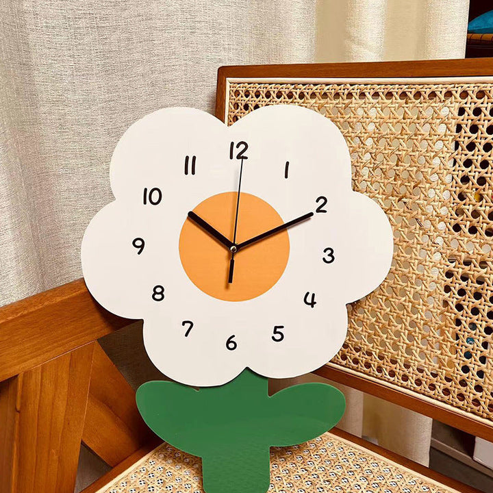 Stornfield | Flower Silent Wall Clock for Living Room 12 Inch