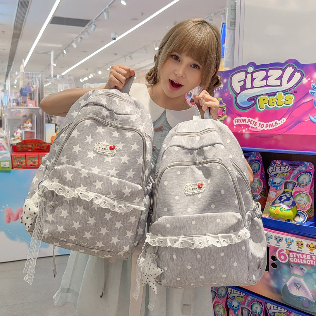 Trendy Star-Print School Backpack Stornfield