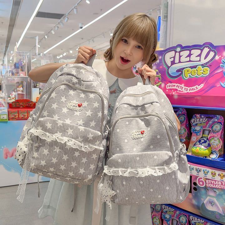Trendy Star-Print School Backpack Stornfield