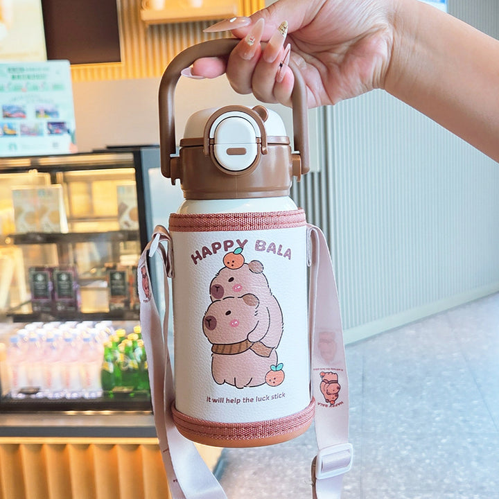 Insulated water bottle with practical carrying strap and cute animal design Stornfield