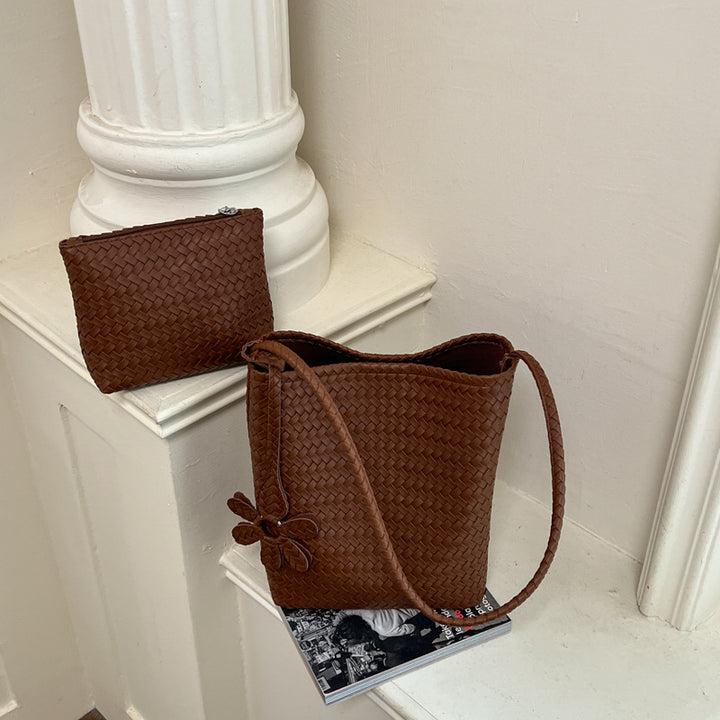 Woven Leather Elegance Tote