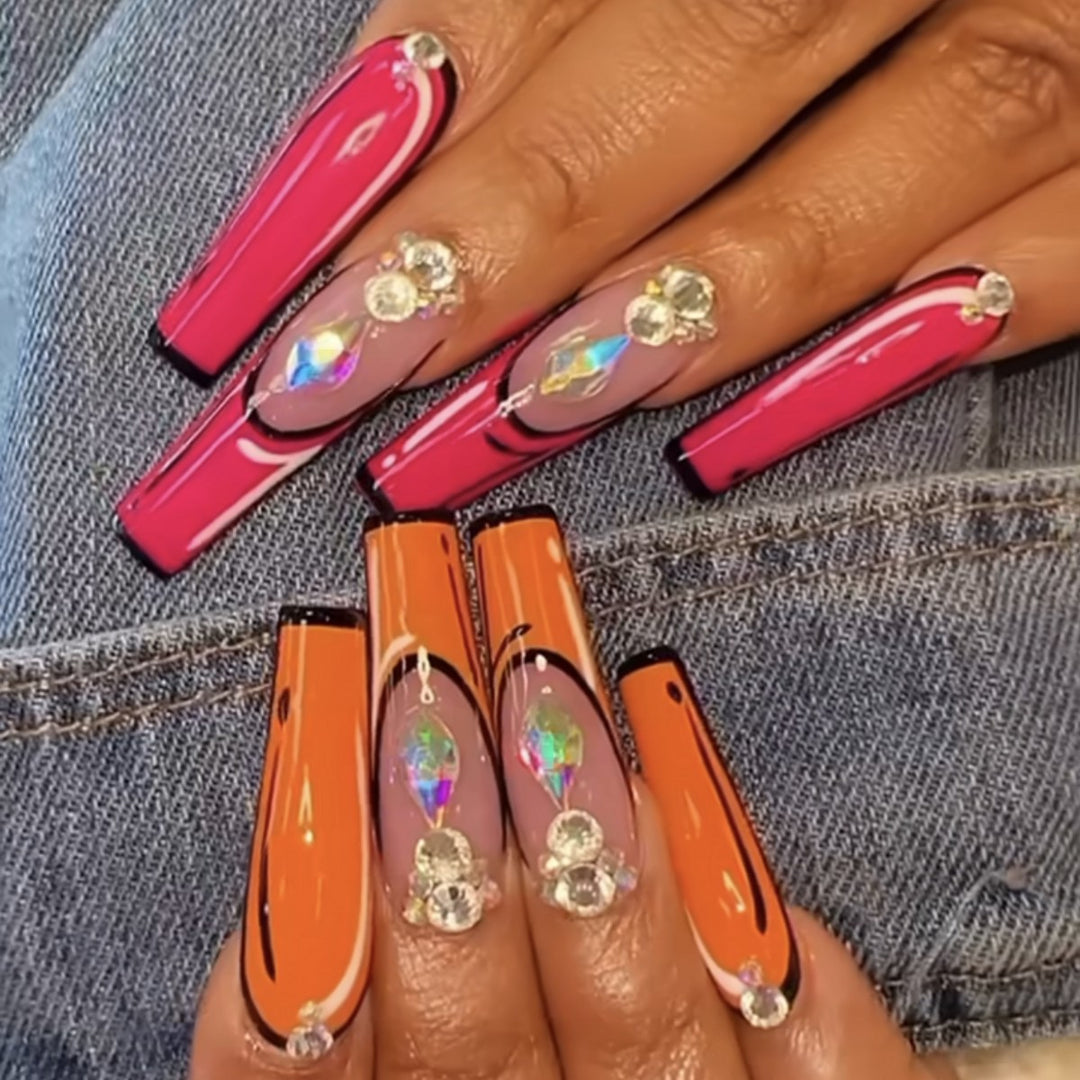Creative artificial nails with modern color play Stornfield