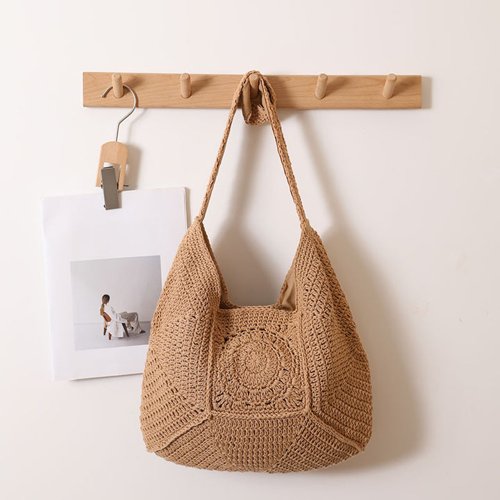 Hand-knotted Tote Bag in Modern Macramé Style Stornfield