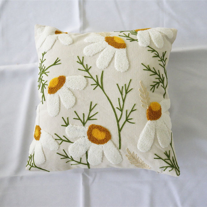 Floral Embroidered Accent Pillow