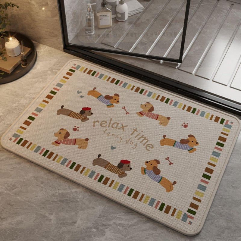 Fun Dog-Themed Anti-Slip Bath Mat Stornfield