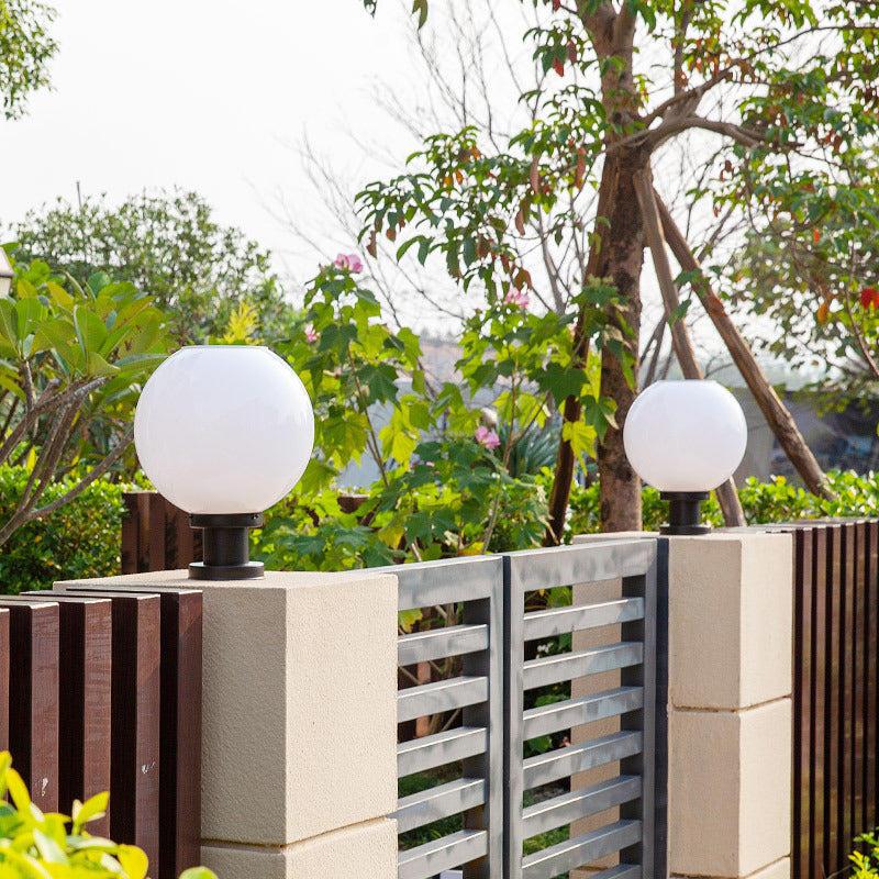 Modern Stainless Steel Globe Fence Post Lighting Fixtures Stornfield