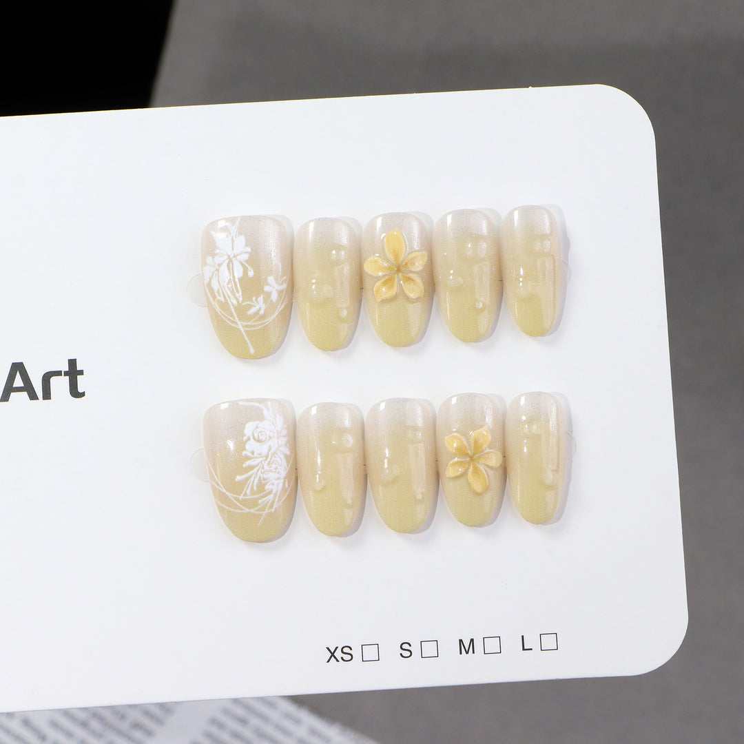 Artistic Floral Design Press-On Nails Stornfield